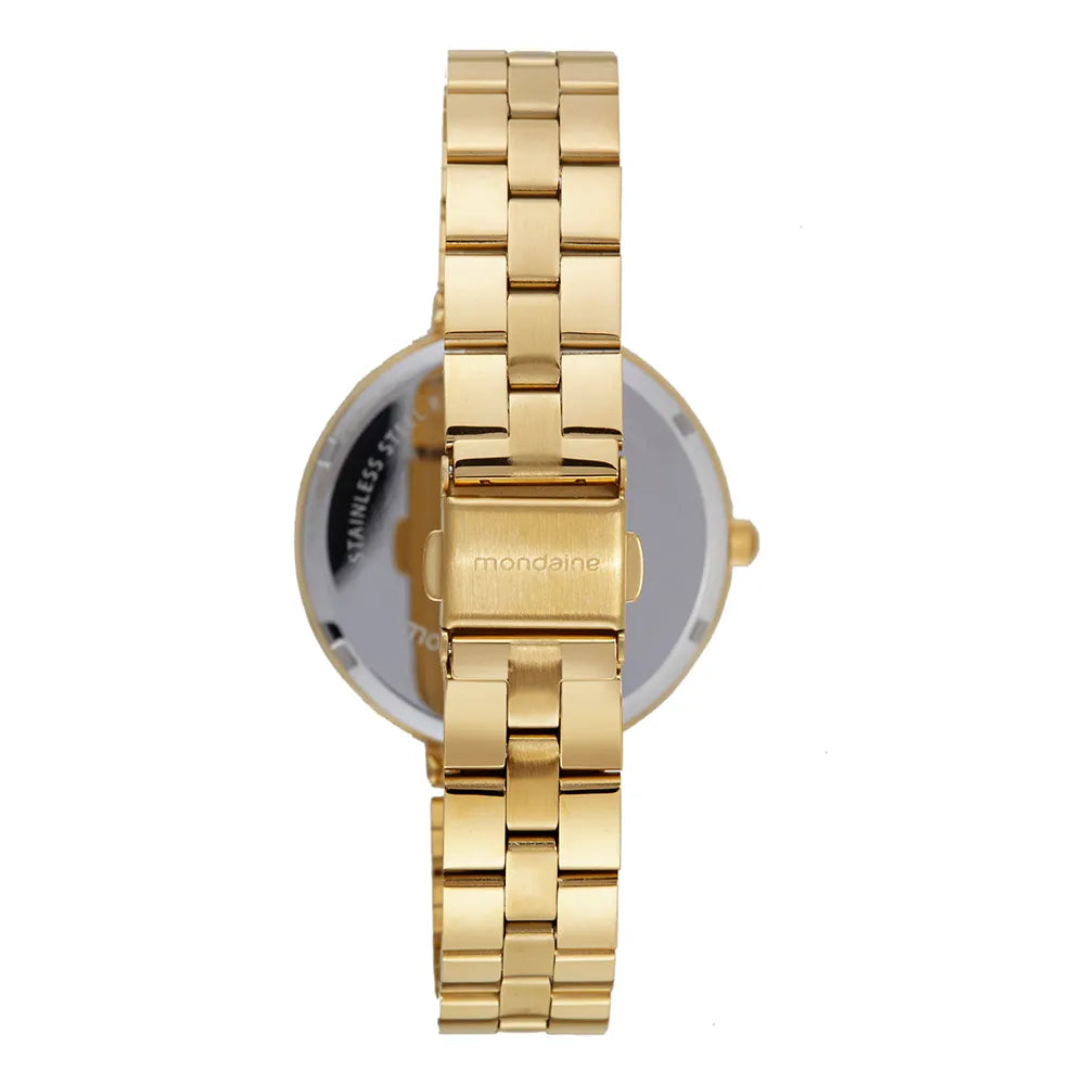 Relógio Feminino Mondaine Dourado Minimalista 5ATM
