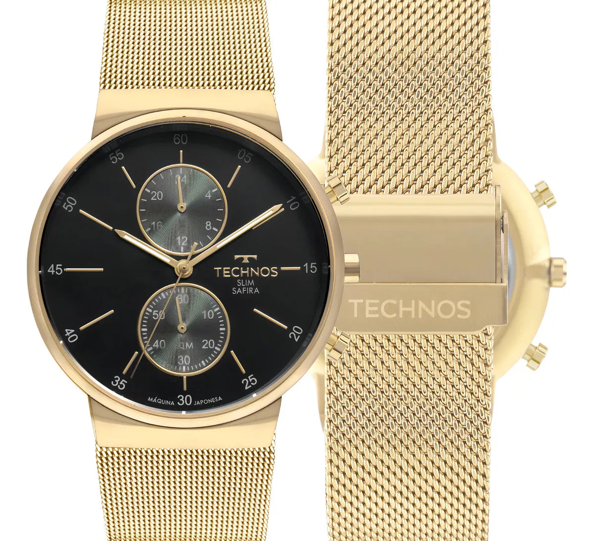 Relógio Feminino Technos Slim Safira Dourado – Ref. VD36AA1P RM IMPORTS