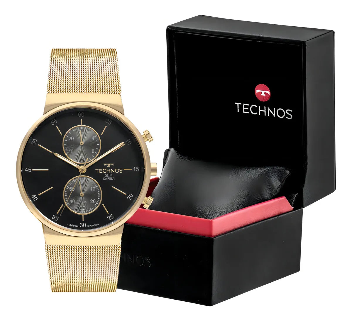 Relógio Feminino Technos Slim Safira Dourado – Ref. VD36AA1P RM IMPORTS