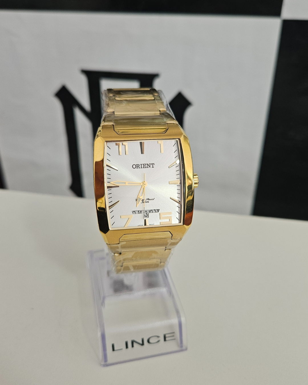 Relogio Dourado Quadrado Orient Masculino