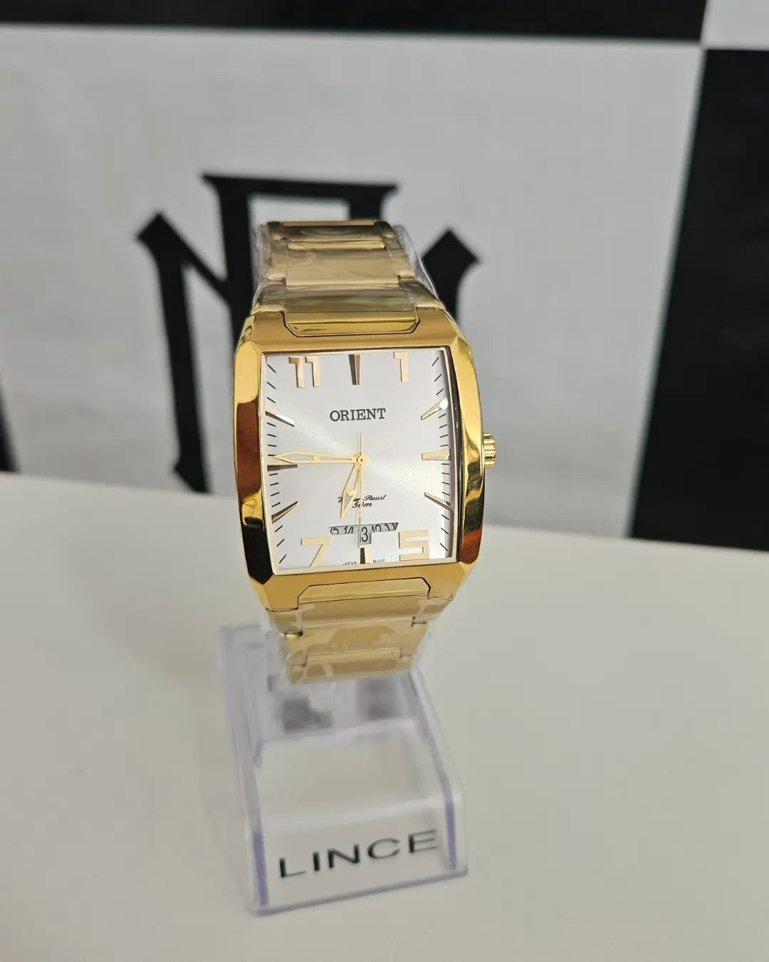 Relogio Dourado Quadrado Orient Masculino RM IMPORTS