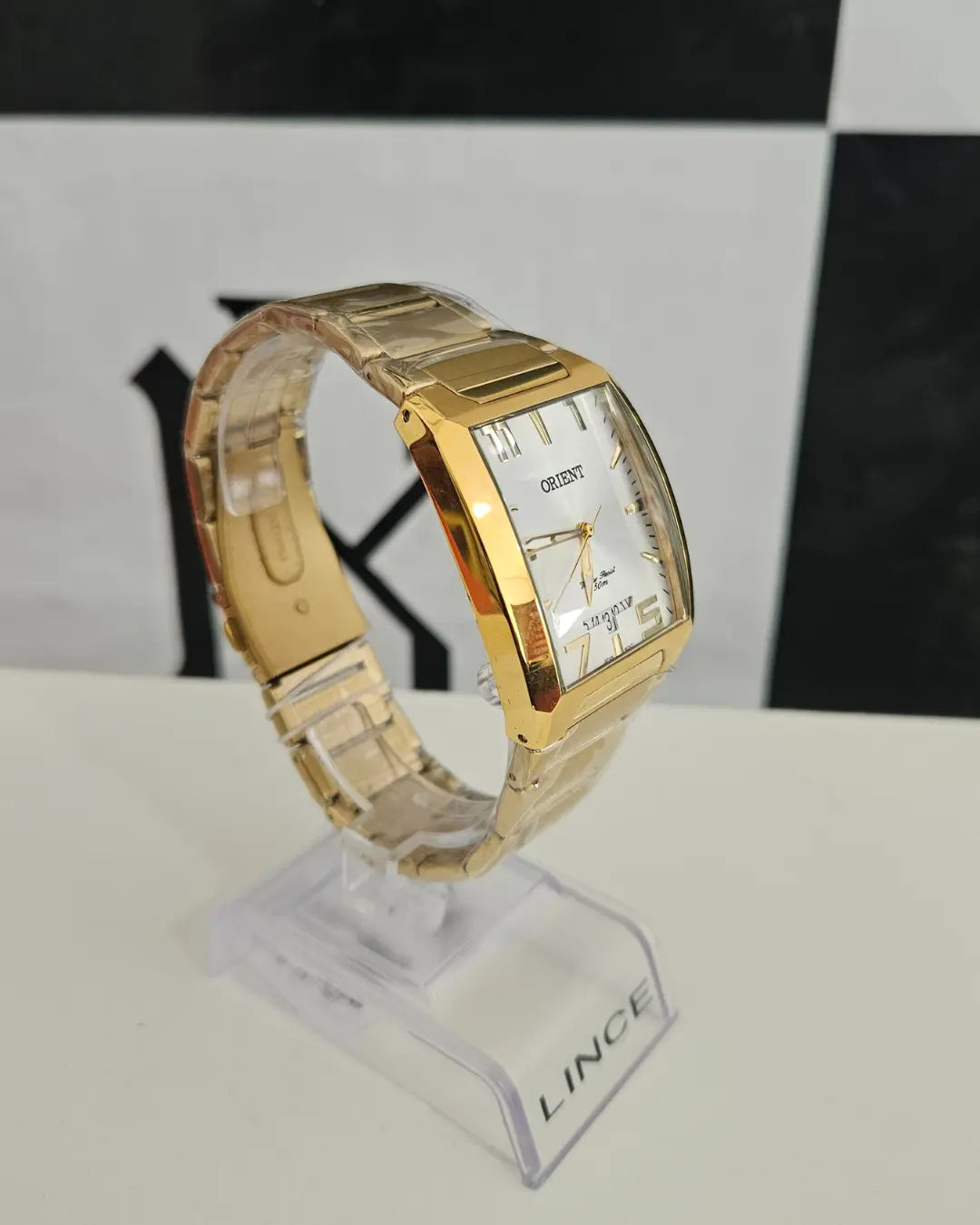Relogio Dourado Quadrado Orient Masculino RM IMPORTS