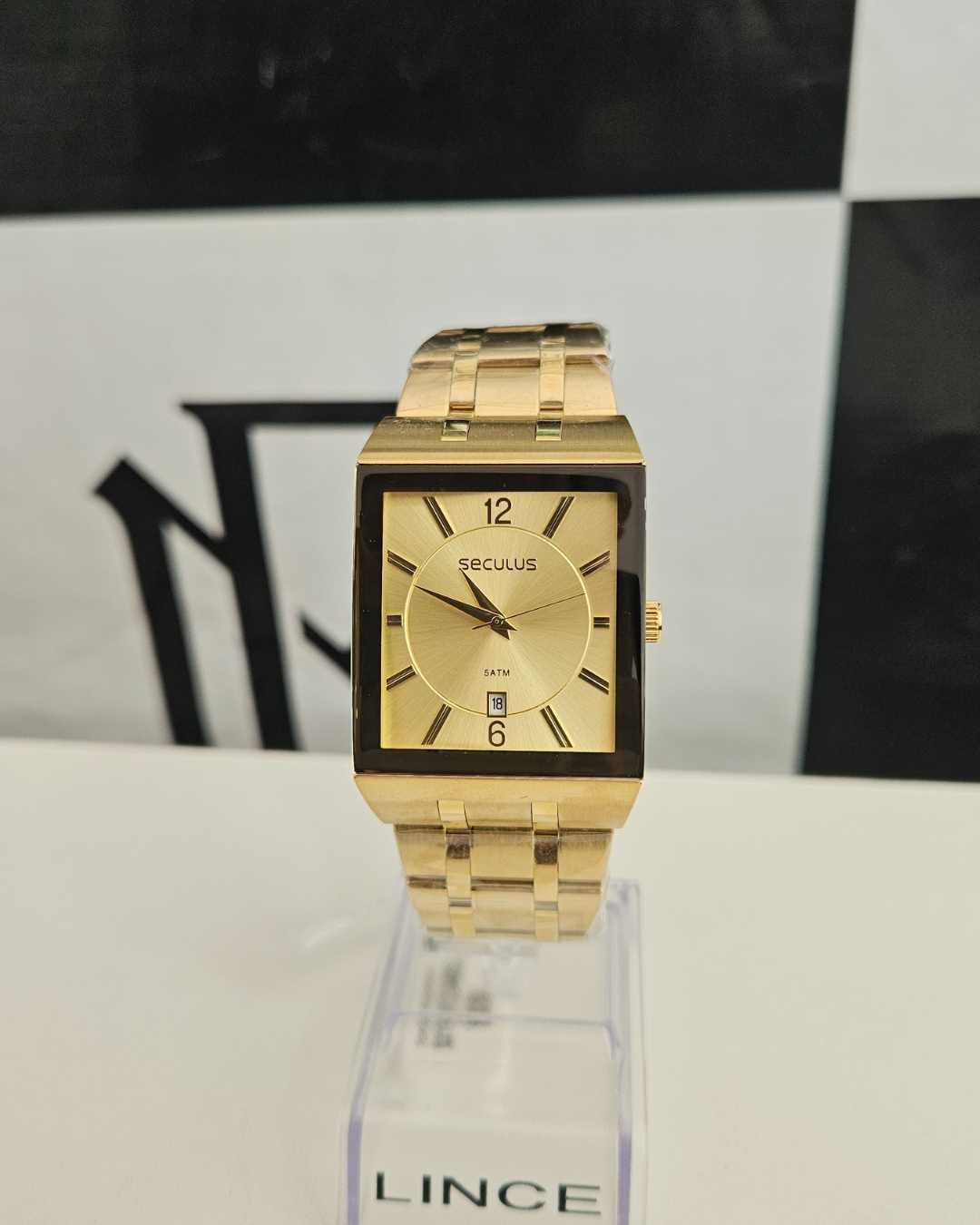 Relógio Seculus Masculino Quadrado Clássico Luxo