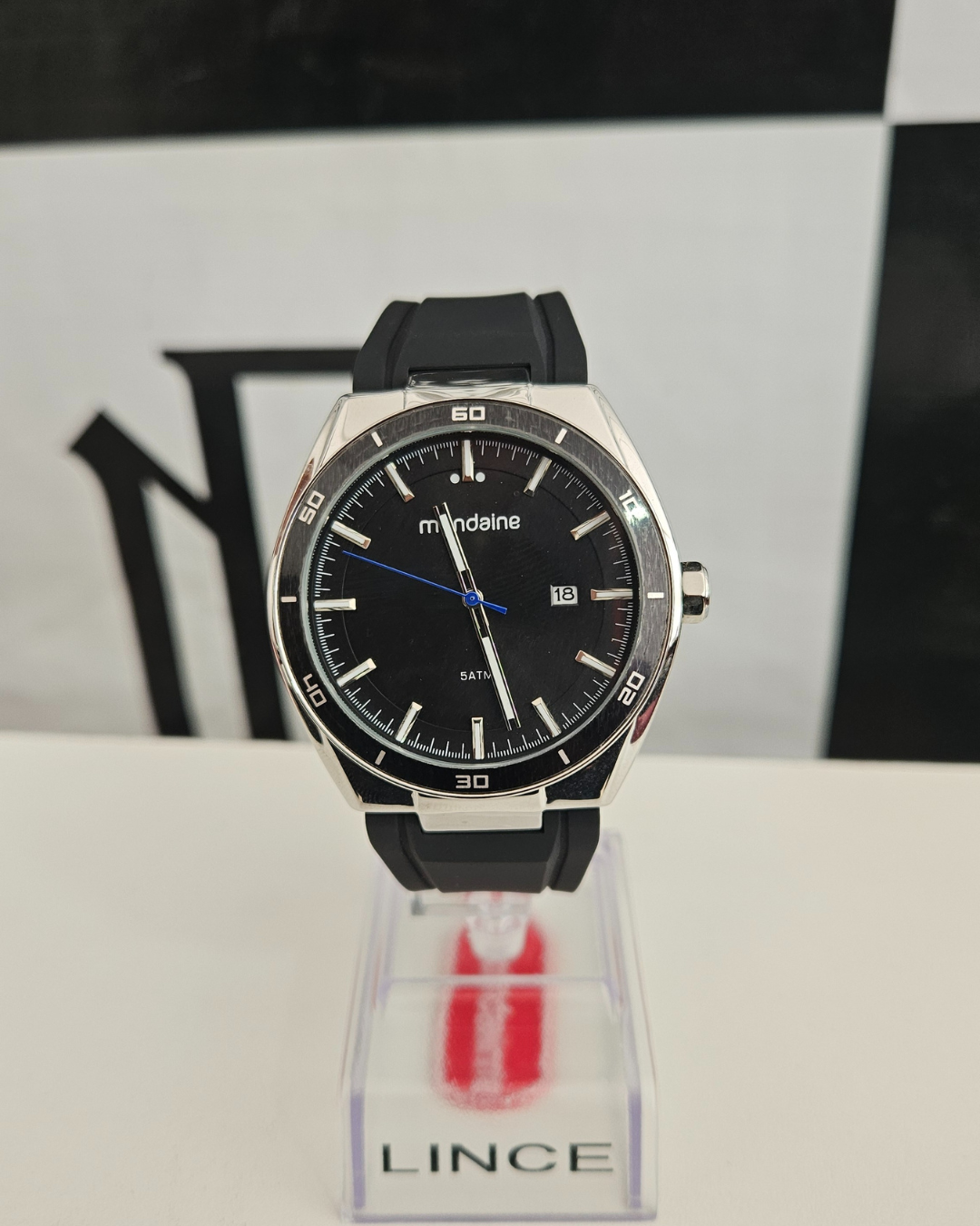 Relógio Mondaine Masculino Analógico Prateado e Preto