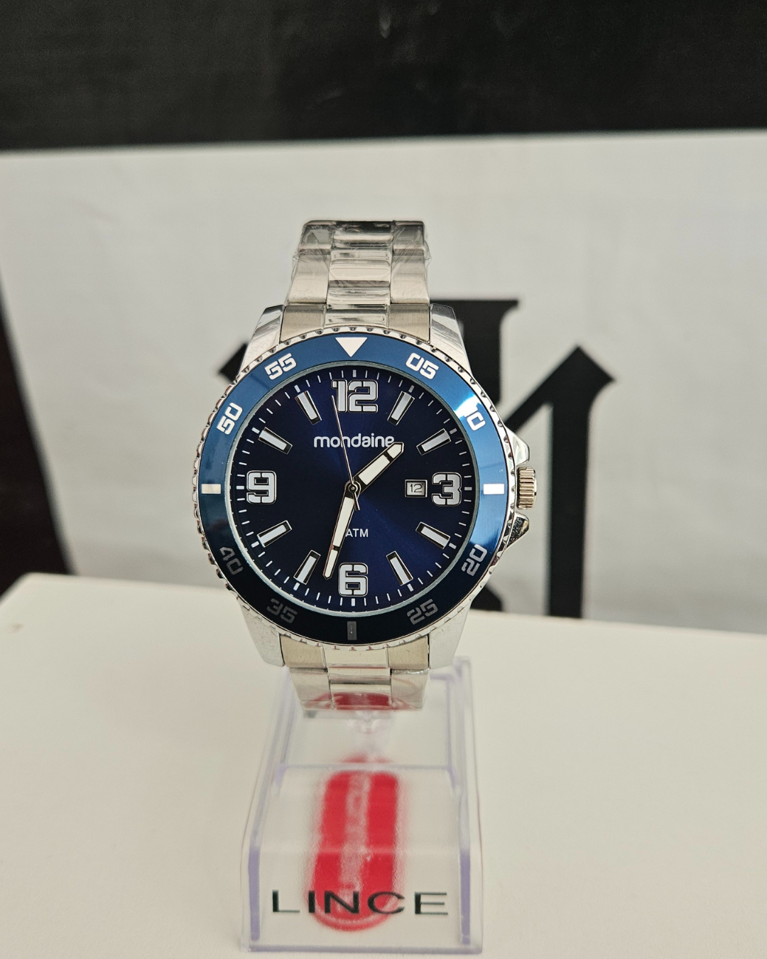 Relógio Mondaine Masculino Prata com Mostrador Azul – Analógico