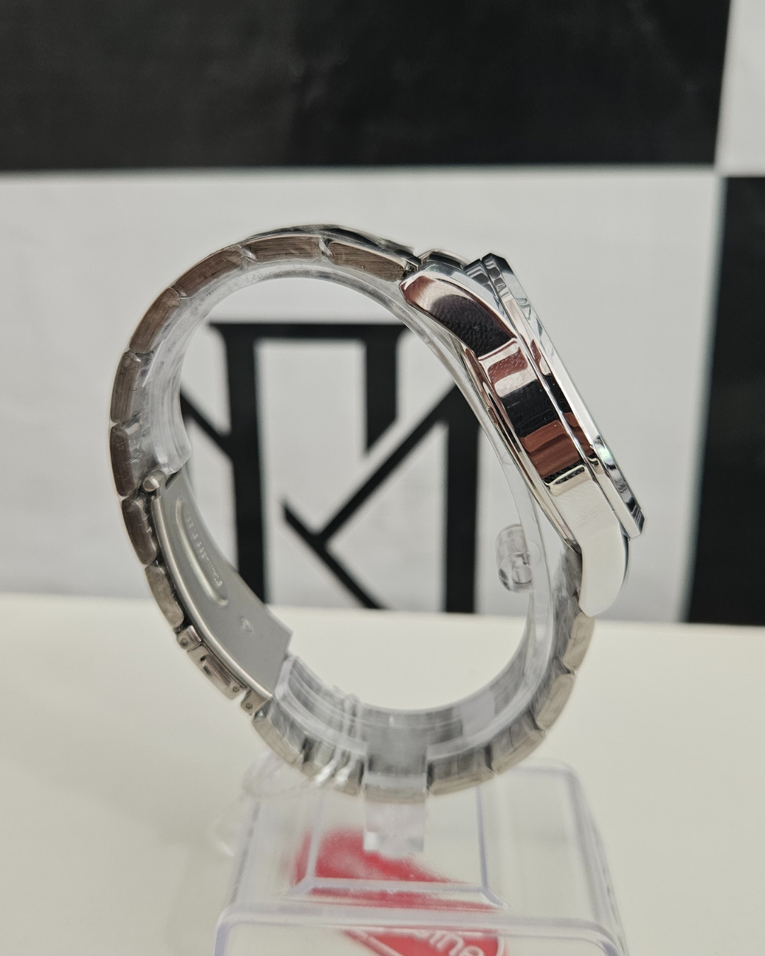 Relógio Mondaine Masculino Prateado com Mostrador Preto