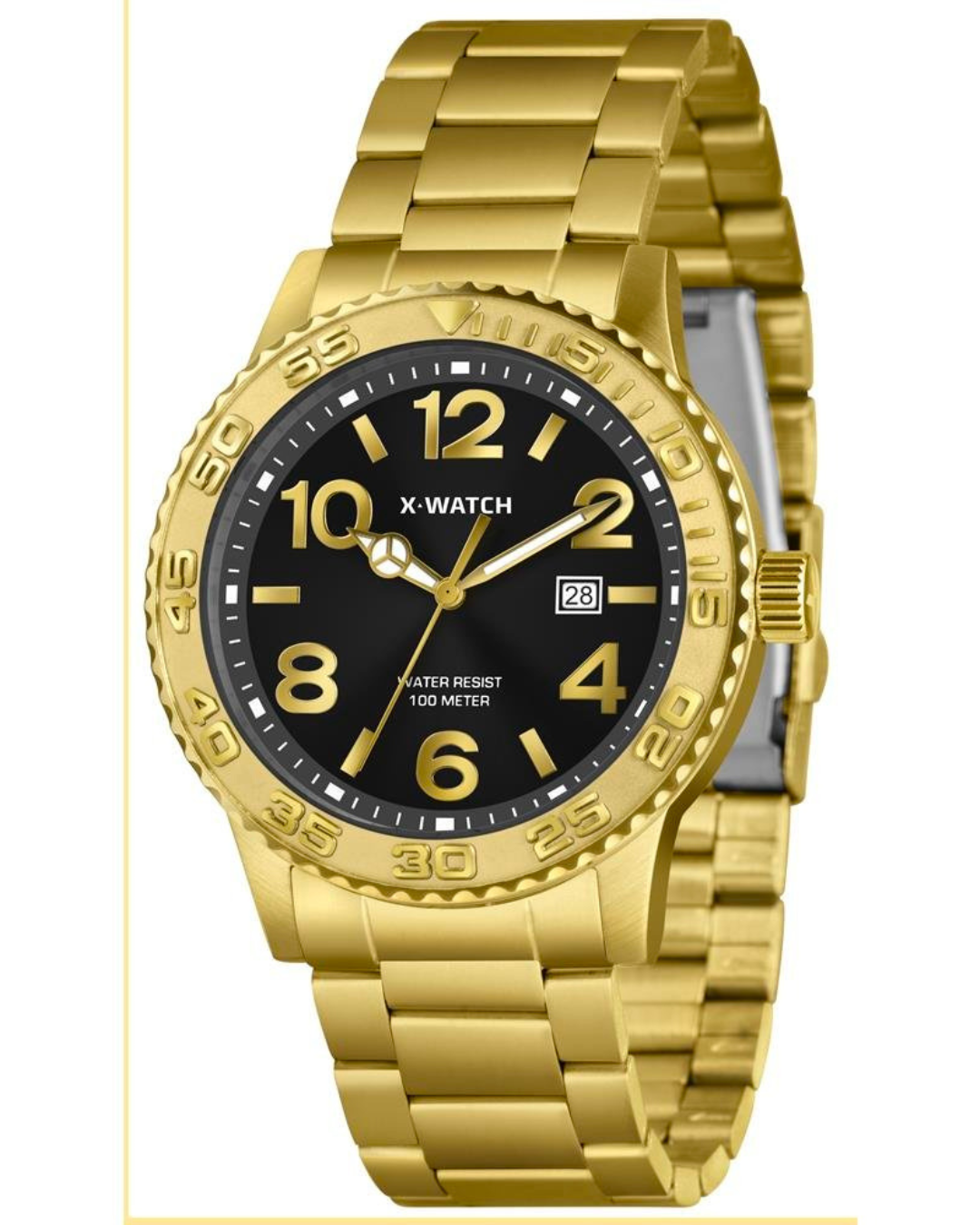Relógio X-Watch Masculino Ref: Xmgs1044 P2kx Casual Dourado Dourado RM IMPORTS