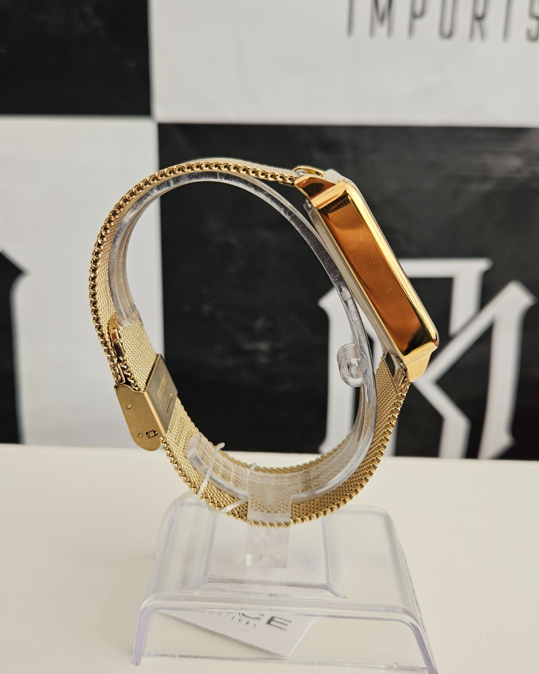 Relógio Lince Feminino Digital LED Dourado Mesh