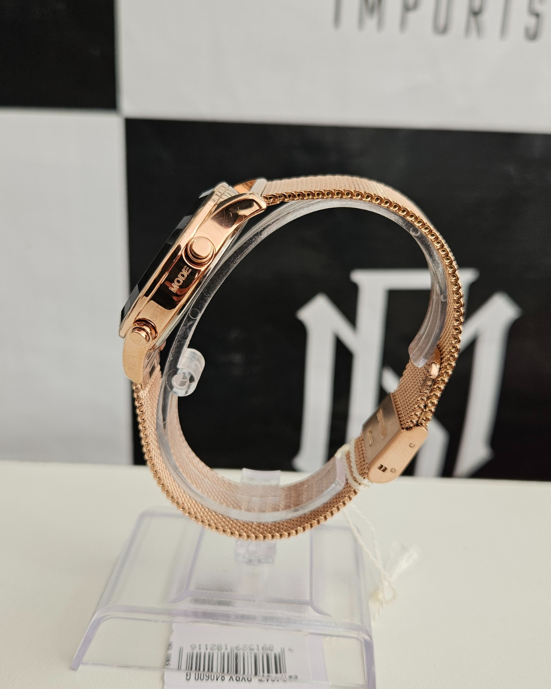 Relógio Lince feminino digital LED vermelho rosé gold