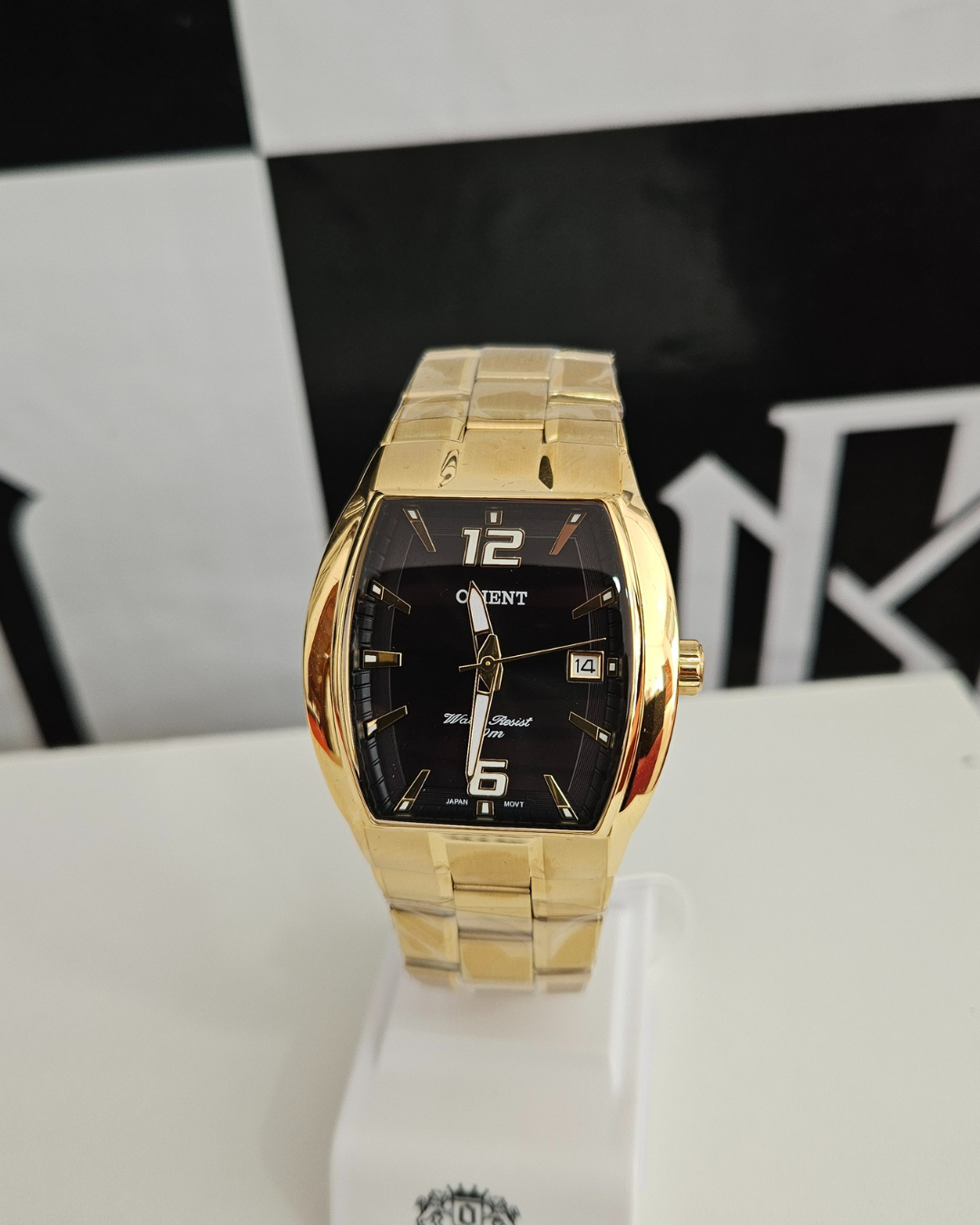 Relógio Orient Masculino Dourado GGSS1017 Preto