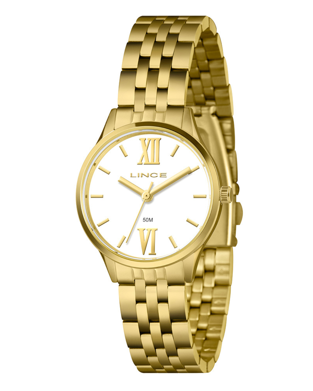 Relógio Lince Rosê Gold Feminino Romano