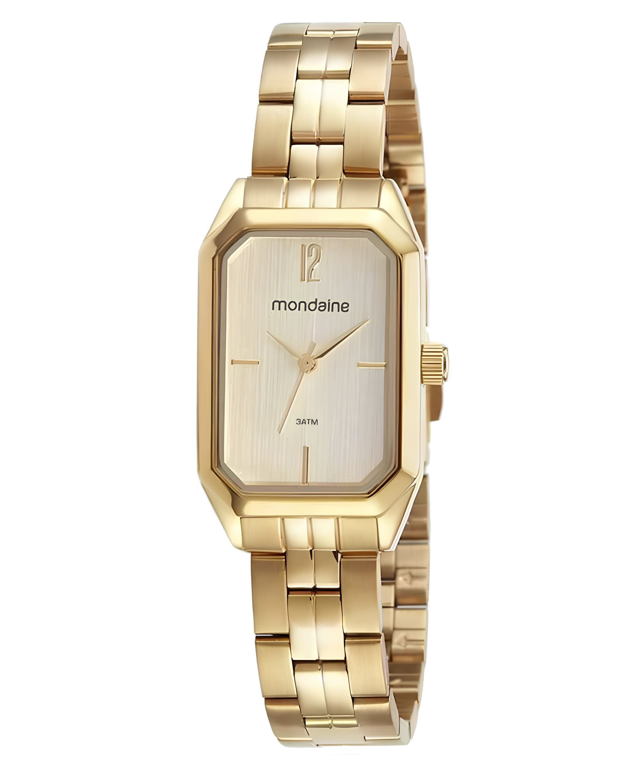 Relógio Mondaine Feminino Dourado Retangular