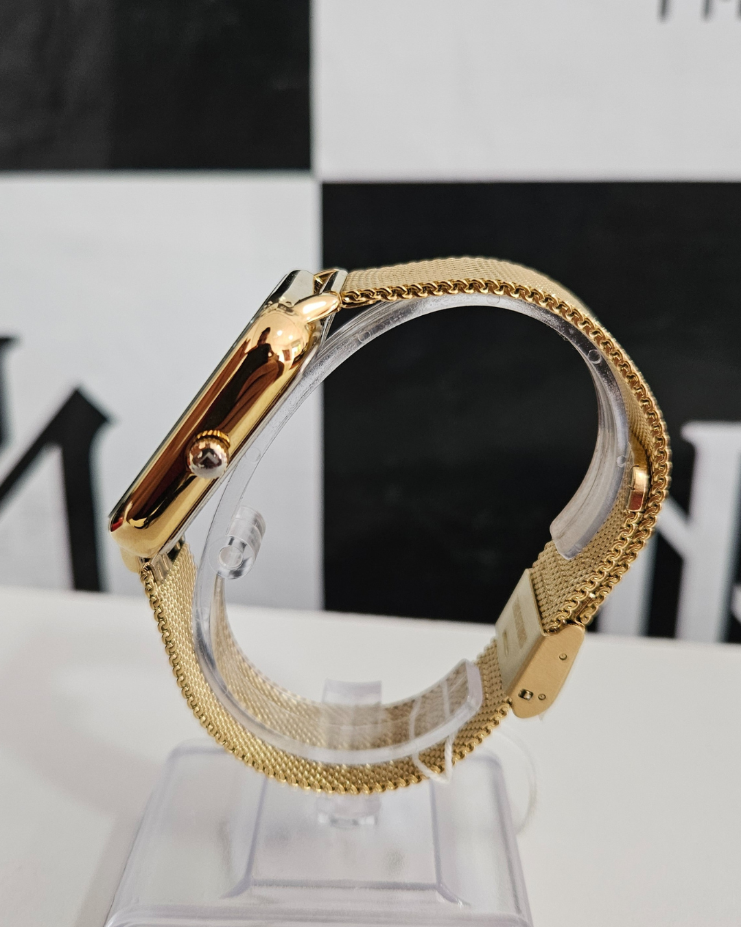 Relógio Feminino Lince Dourado Redondo com Pulseira Expansível