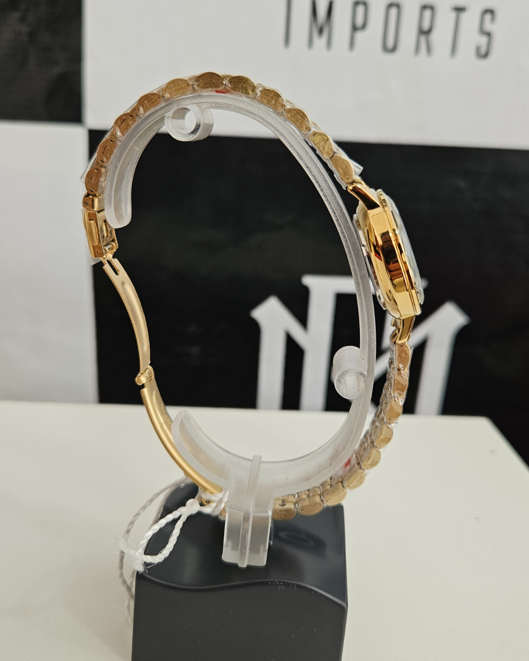 Relógio Feminino Seculus Dourado Analógico com Cristais RM IMPORTS