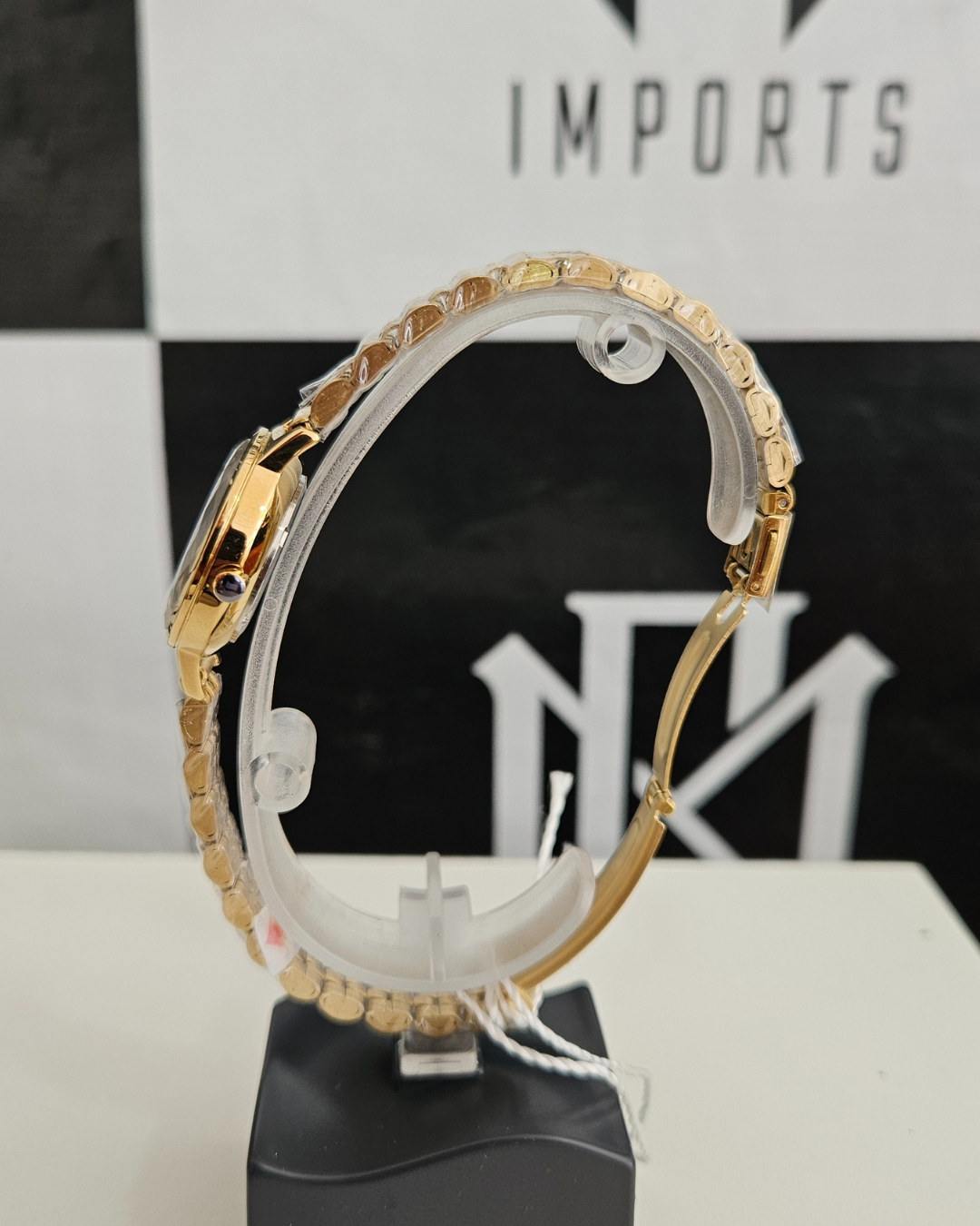 Relógio Feminino Seculus Dourado Analógico com Cristais RM IMPORTS