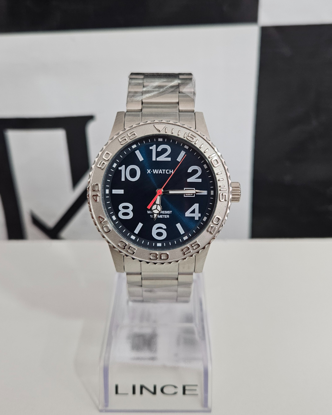 Relógio X-Watch Masculino Aço Prata – Mostrador Azul