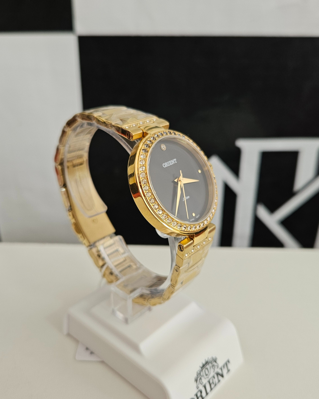 Relógio Feminino Orient Eternal Dourado com Cristais – 35 mm