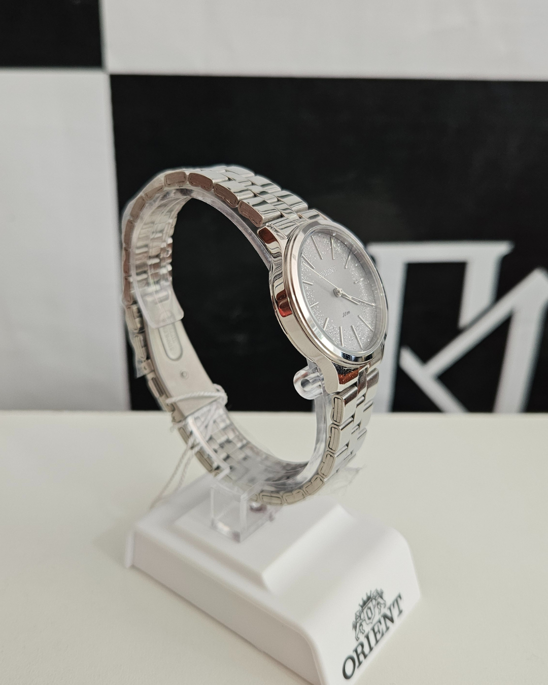 Relógio Feminino Orient Eternal Prateado com Mostrador Cinza