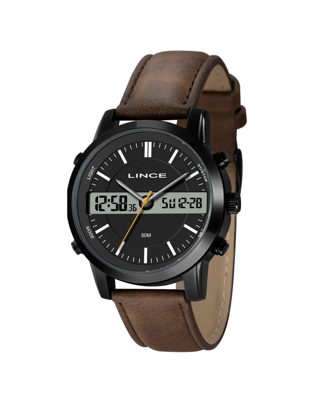Relógio Lince Anadigi Masculino Couro Marrom