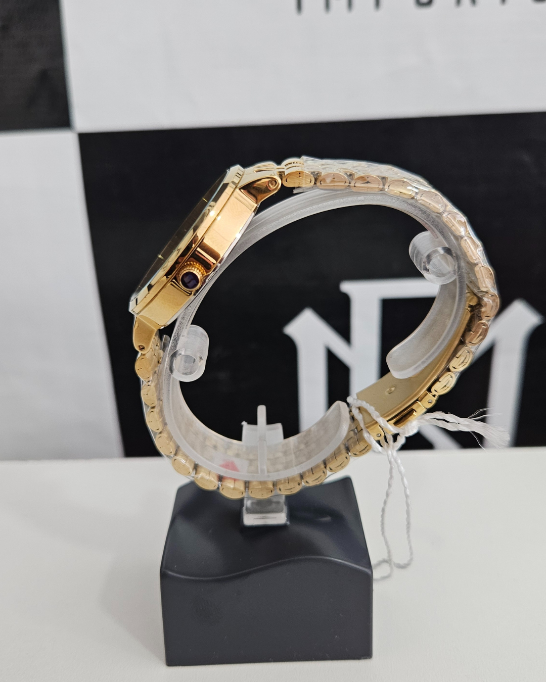 Relógio Seculus Dourado Analógico em Aço com Resistência 5 ATM