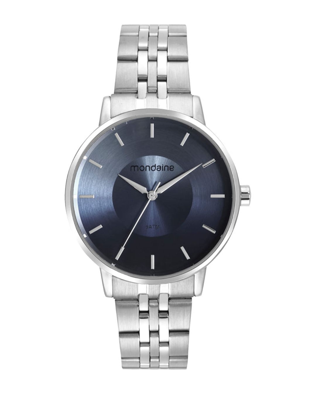 Relógio Mondaine Prateado com Mostrador Azul Degradê – Quartzo