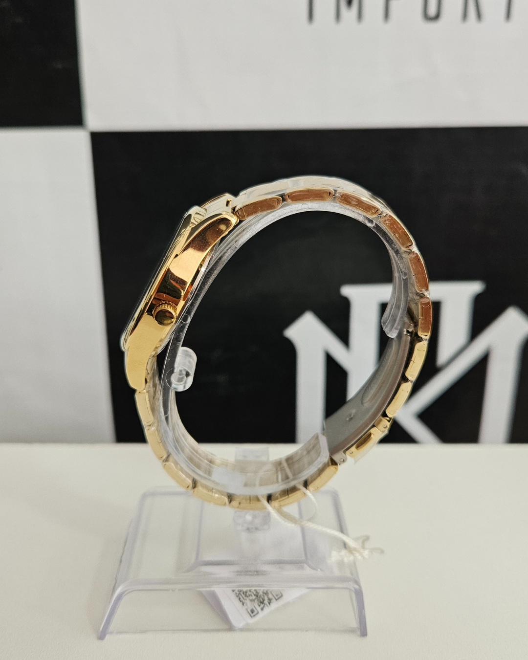 Relógio Feminino Lince Dourado com Mostrador Preto