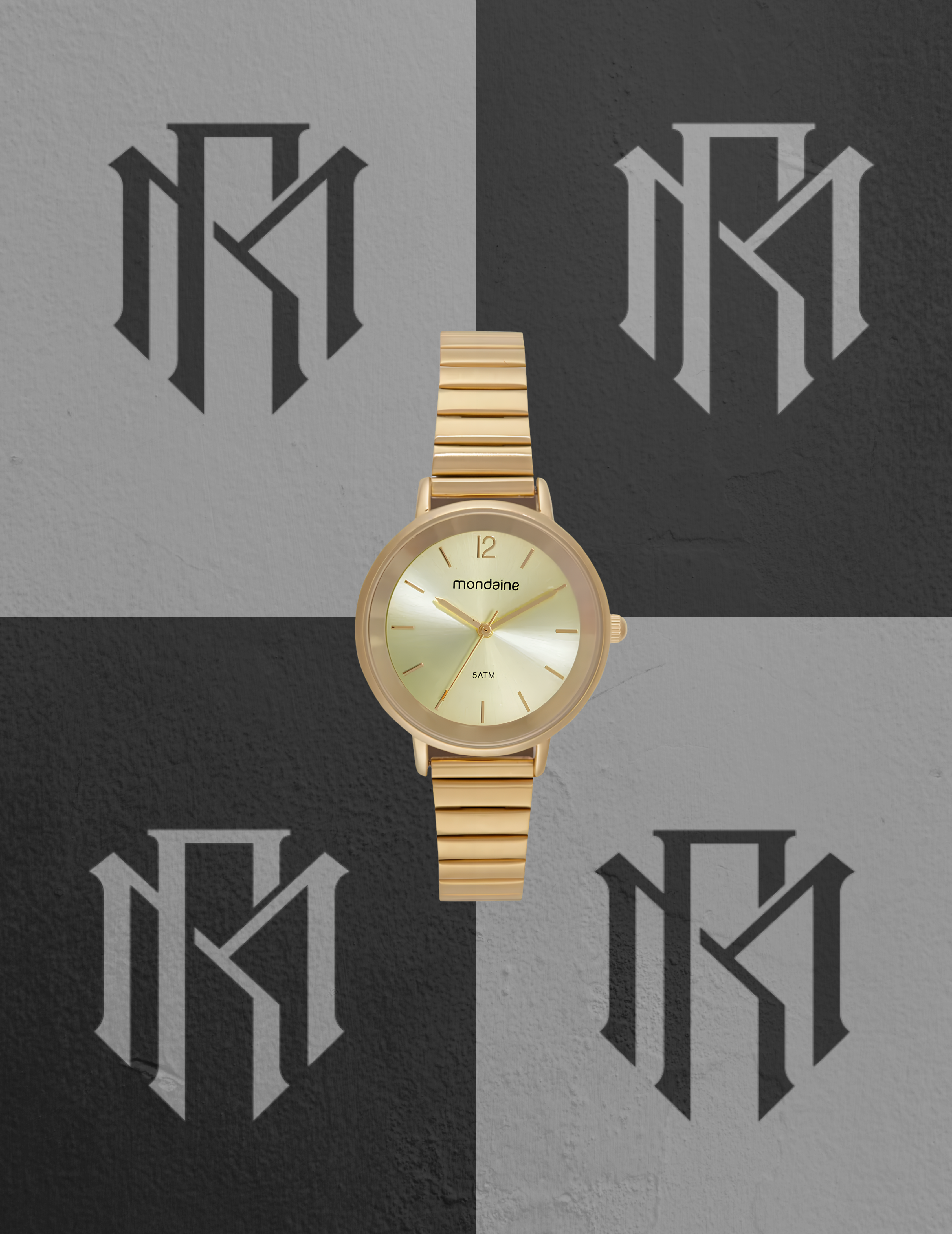 Kit Relógio Mondaine 32784LPMVDE1 Dourado Minimalista com Pulseira