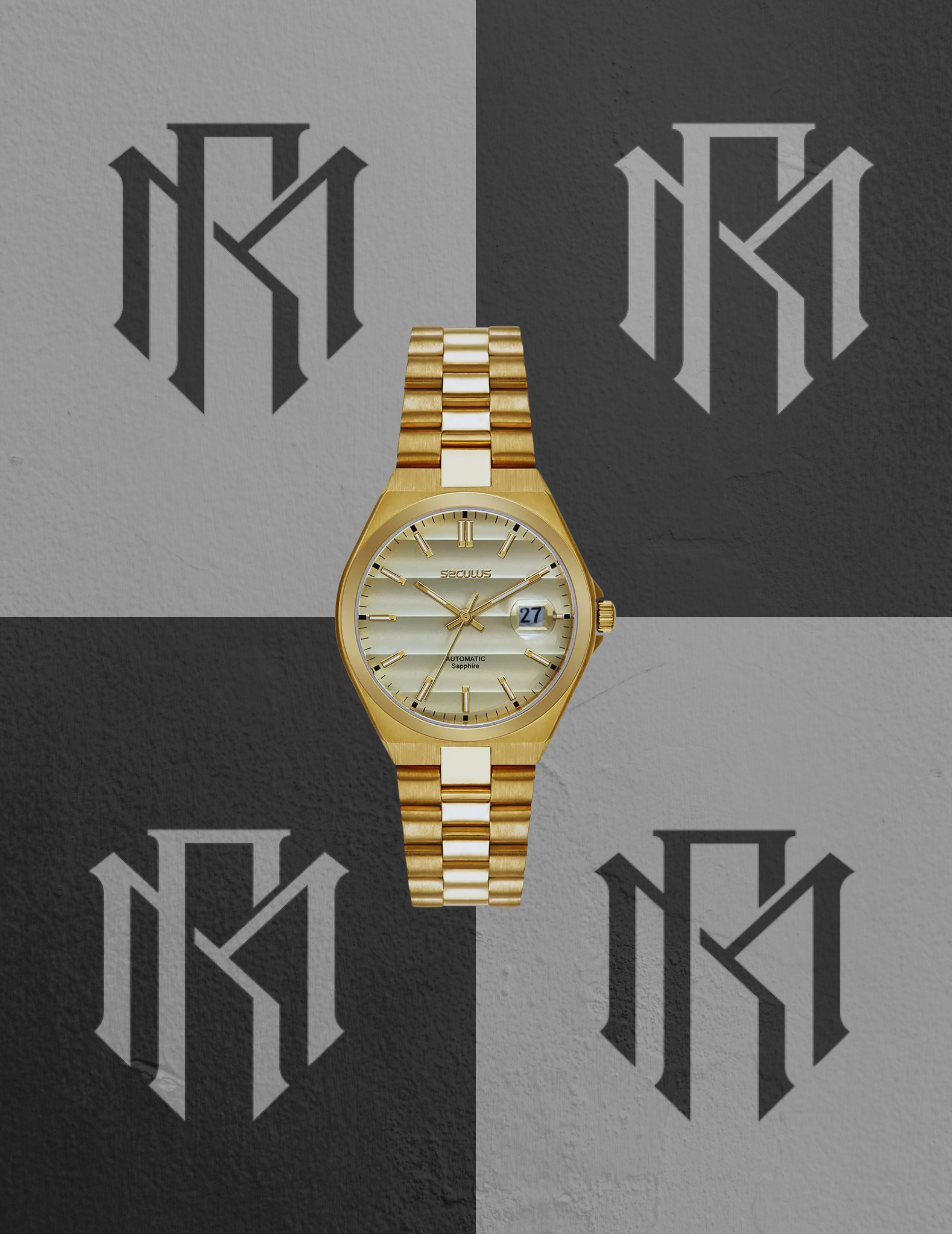 Relógio Seculus 77313GPSVDA3 Automático Dourado Fundo Transparente 40mm
