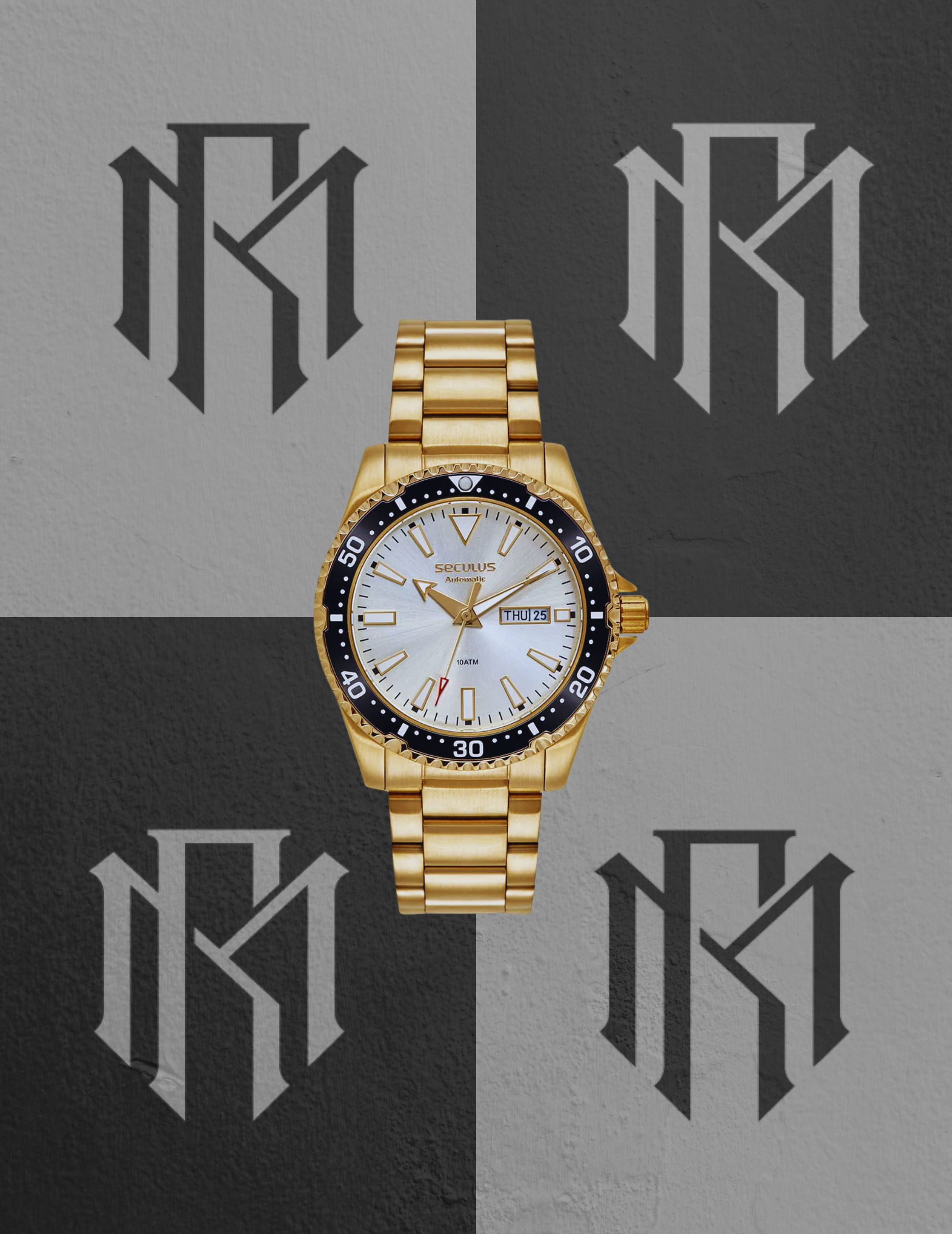 Relógio Seculus 44237GPSVDA3 Diver Automático Dourado 42mm 10ATM