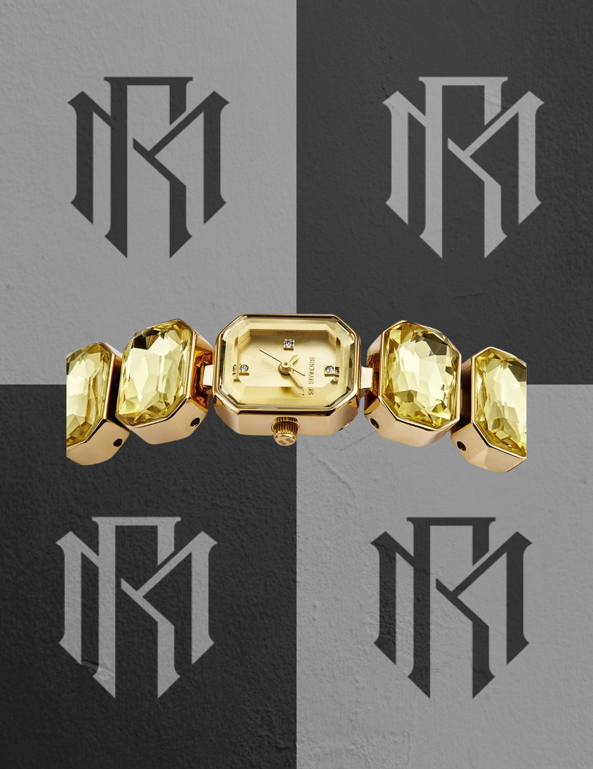 Relógio Seculus 77333LPSVDB1 Feminino Pedras Facetadas Dourado