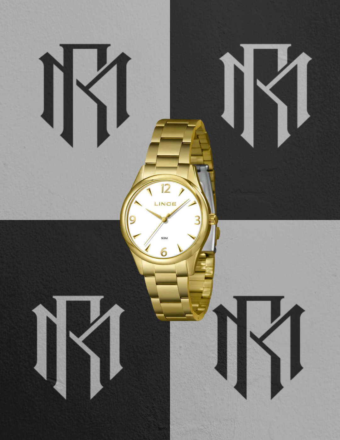 Relógio Lince LRGJ169L36 B2KX Feminino Dourado Casual 50m