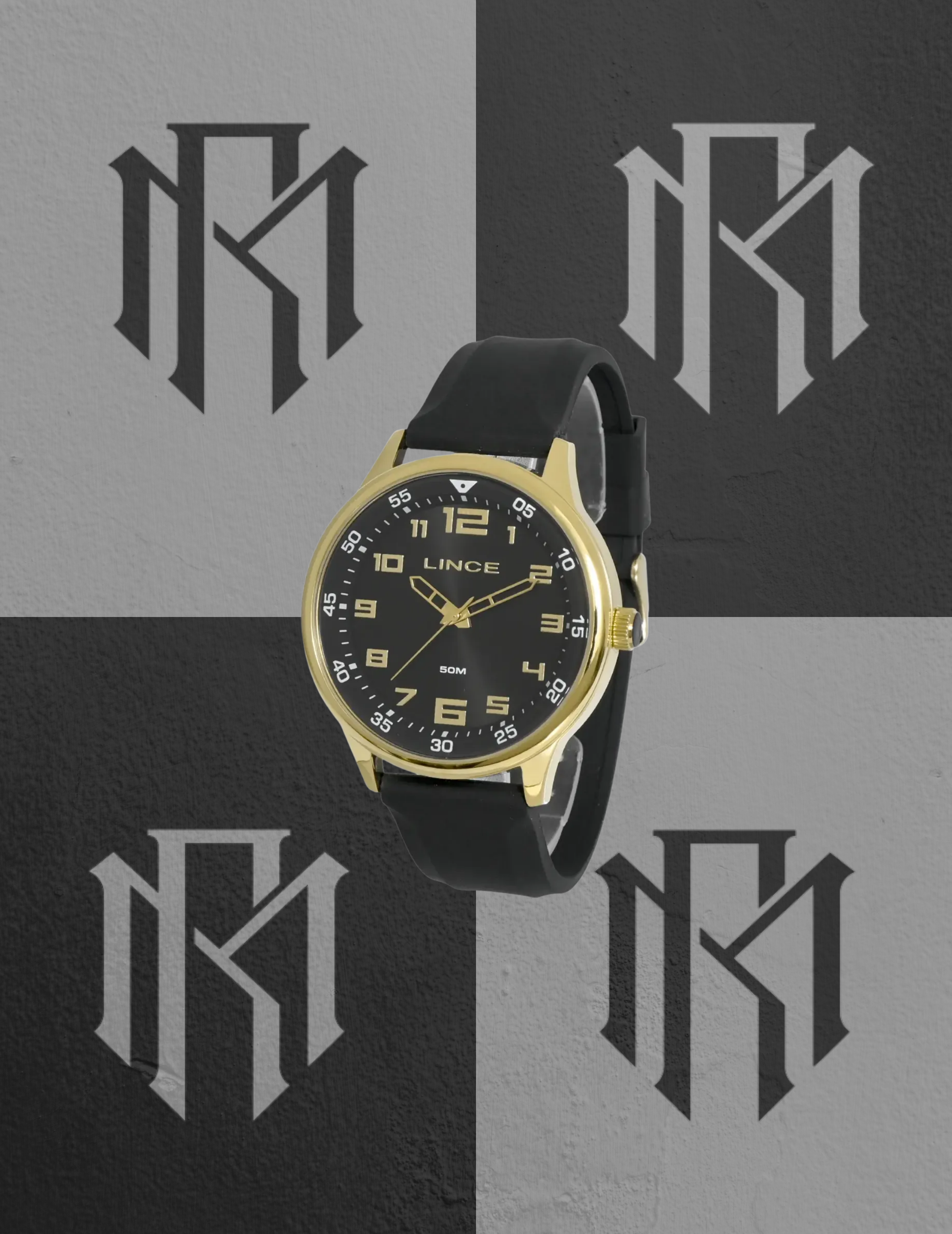Kit Relógio Lince MRPM002L46 Dourado com Números