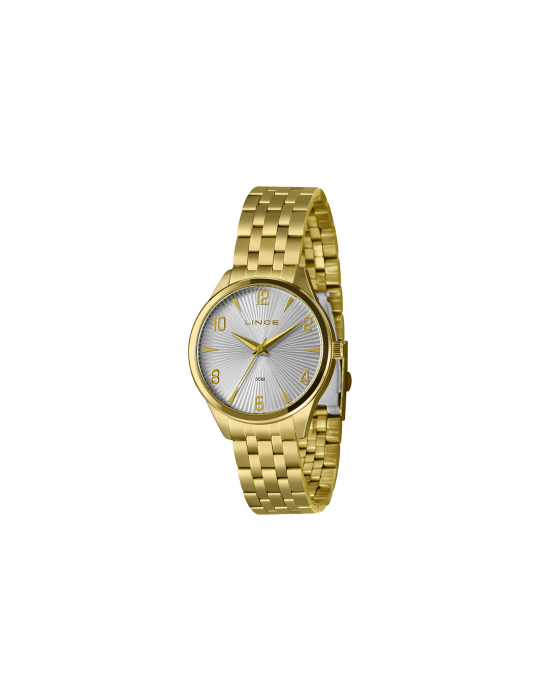 O Relógio Lince Urban Dourado com Mostrador Prata