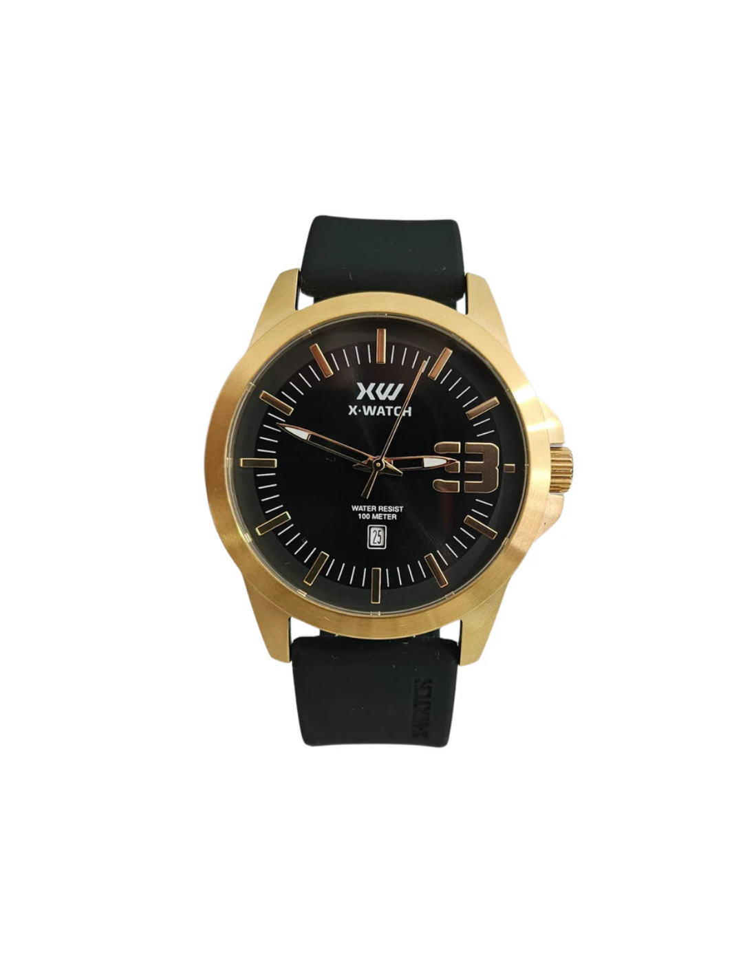 Relógio X-Watch Masculino Dourado XTEEL Silicone RM IMPORTS