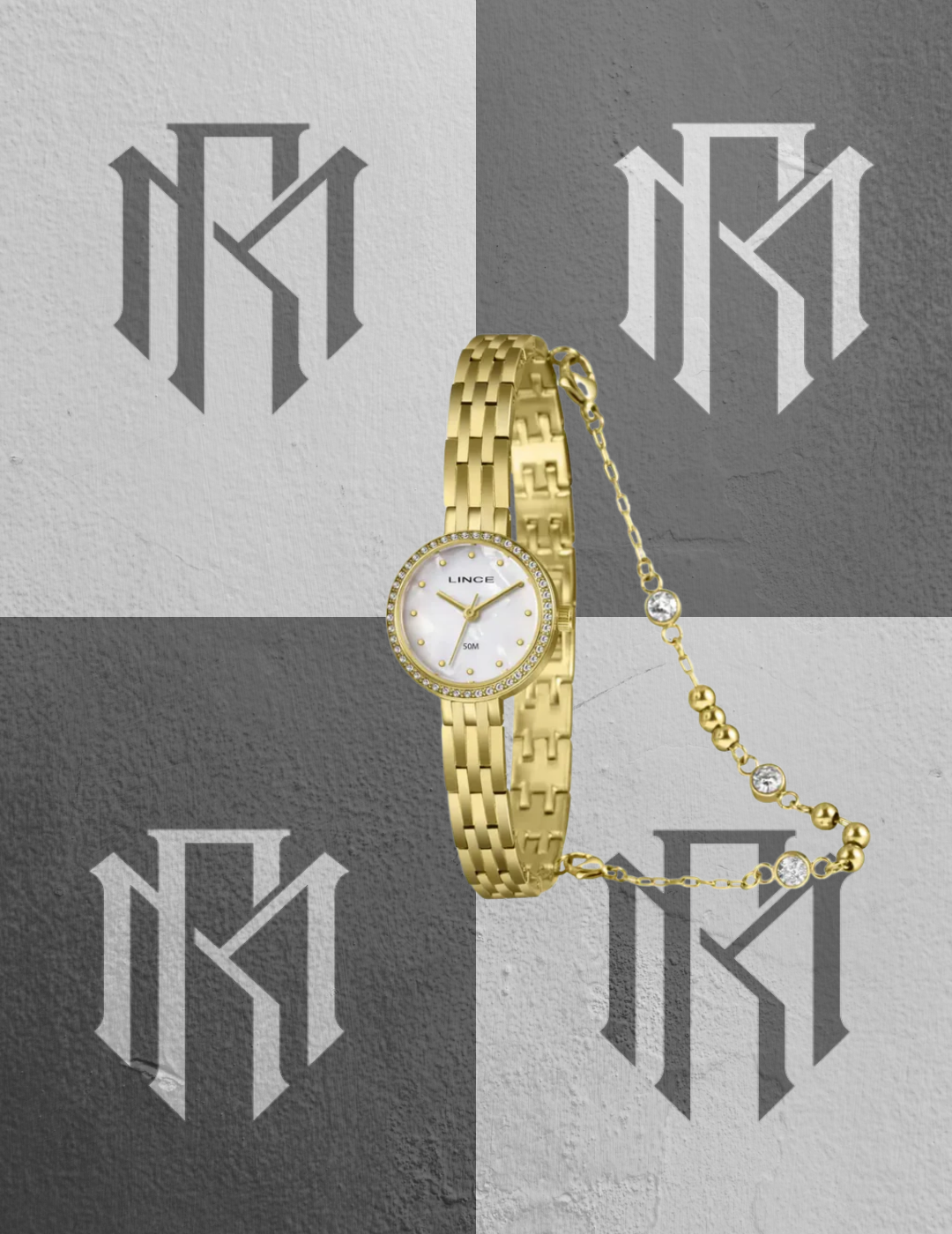 Relógio Lince LRGH293L23 C1KX Feminino Mini Dourado 50m