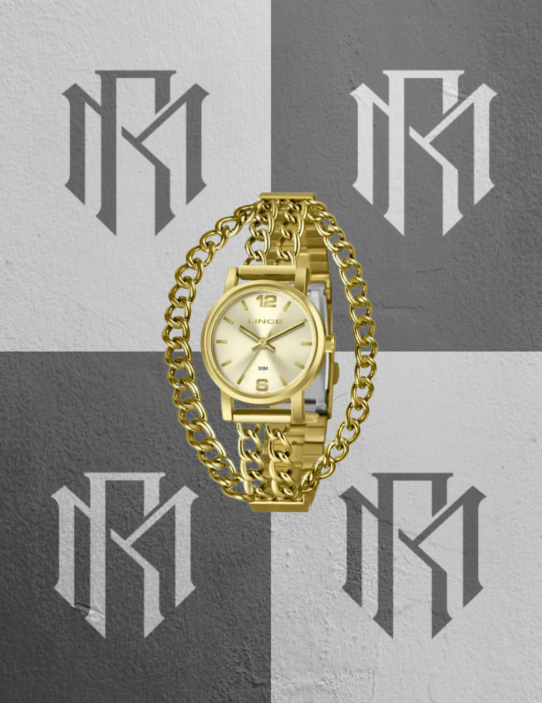 Relógio Lince LRG4869L29 C2KX Feminino Dourado 50m