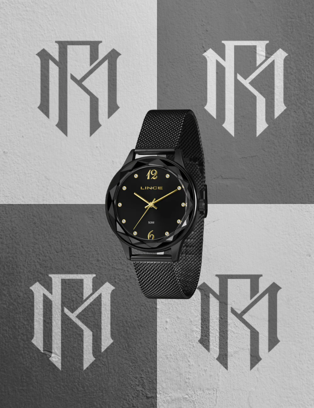 Relógio Lince Mesh Preto ref. LRN4826L40 P2PX