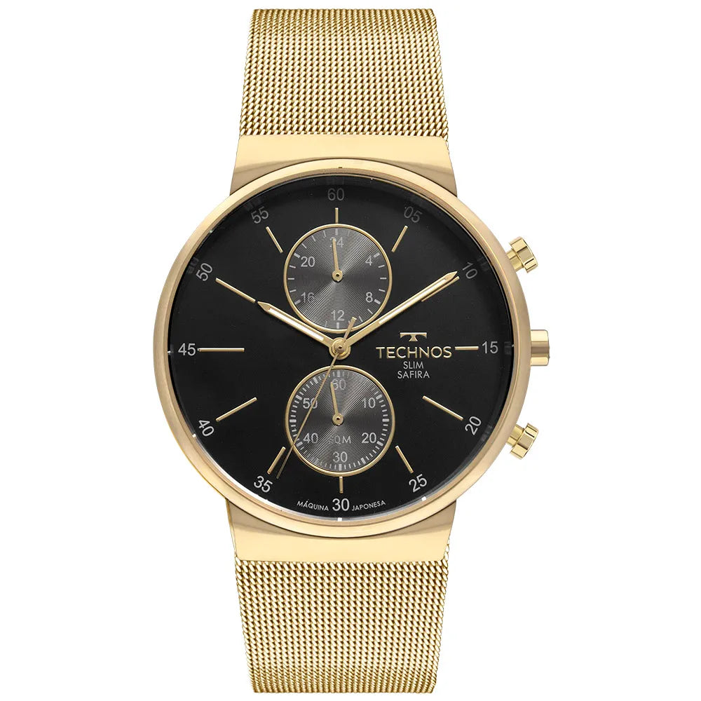 Relógio Feminino Technos Slim Safira Dourado – Ref. VD36AA1P RM IMPORTS