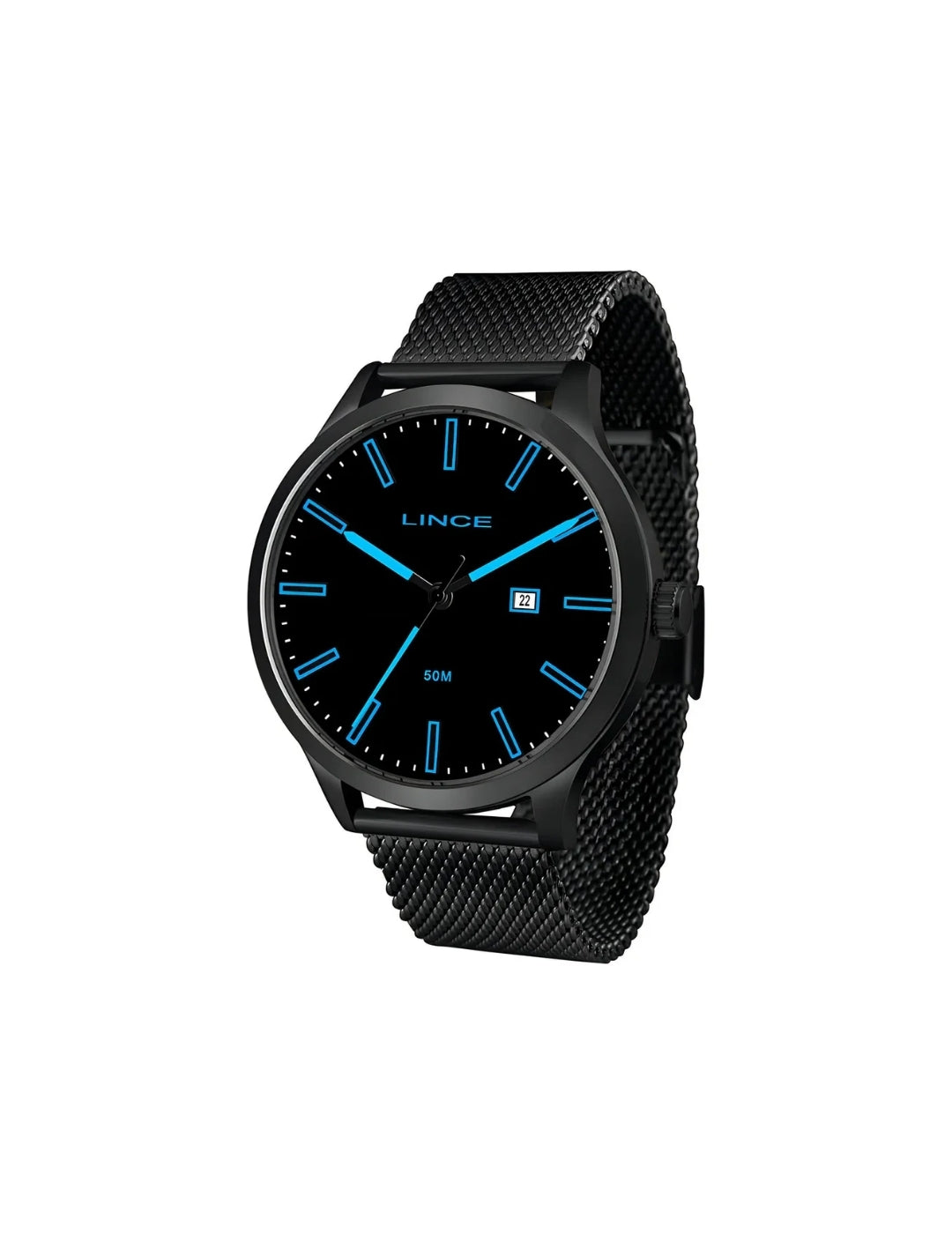 Relógio Lince Masculino Preto Aço Inox Mrn4494l Papx Analógico Quartz RM IMPORTS
