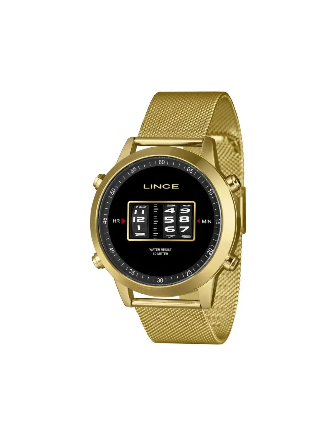 Relógio Digital Lince Masculino Mdgh220l46 Dourado Fundo Preto RM IMPORTS