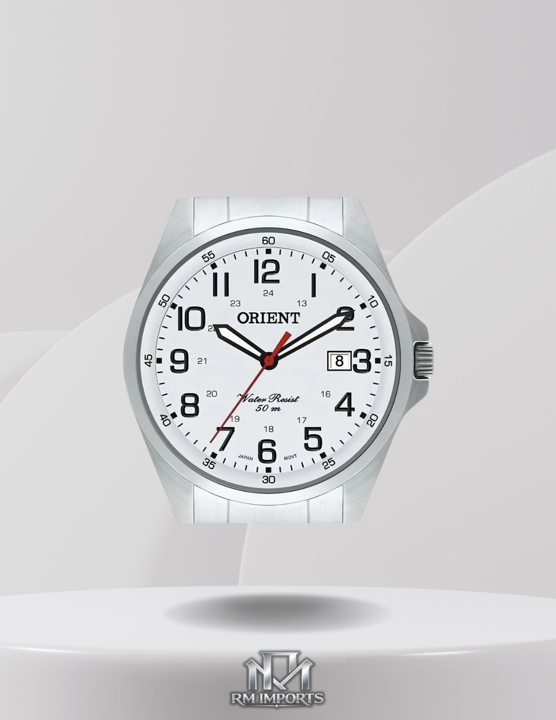 Relogio Masculino Orient Prata Mbss1171 Original Fundo Branco RM IMPORTS