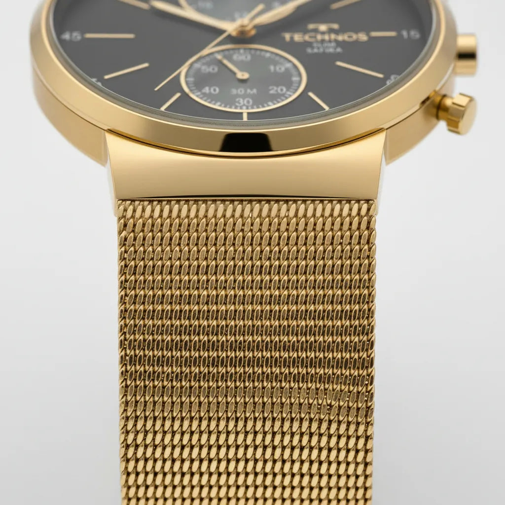 Relógio Feminino Technos Slim Safira Dourado – Ref. VD36AA1P