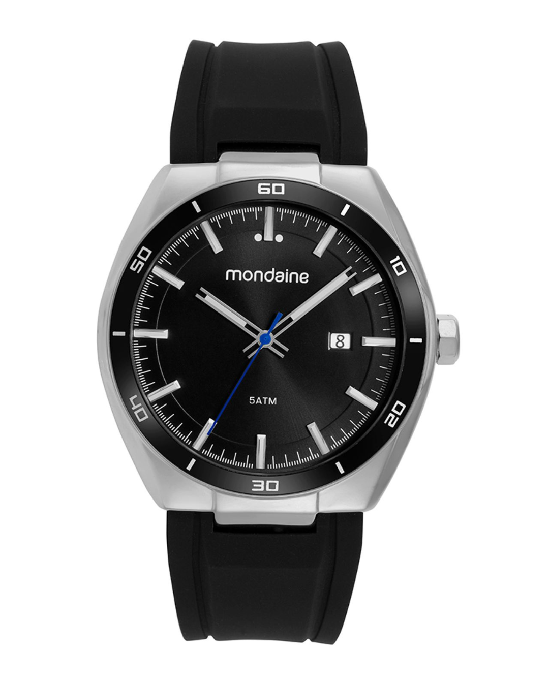 Relógio Mondaine Masculino Analógico Prateado e Preto