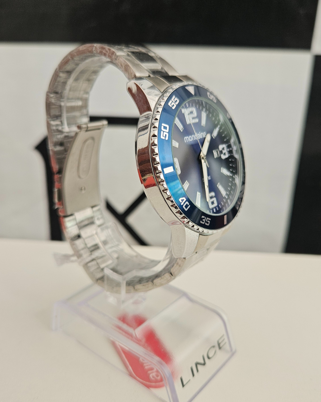 Relógio Mondaine Masculino Prata com Mostrador Azul – Analógico