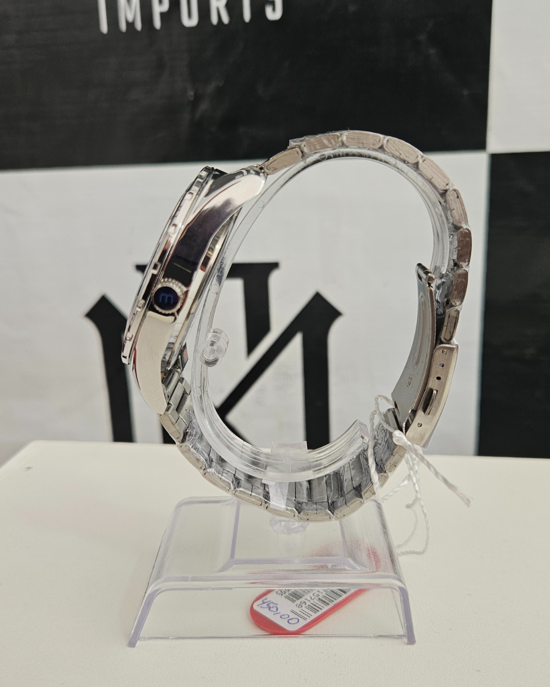 Relógio Mondaine Masculino Prata com Bisel Azul – Analógico