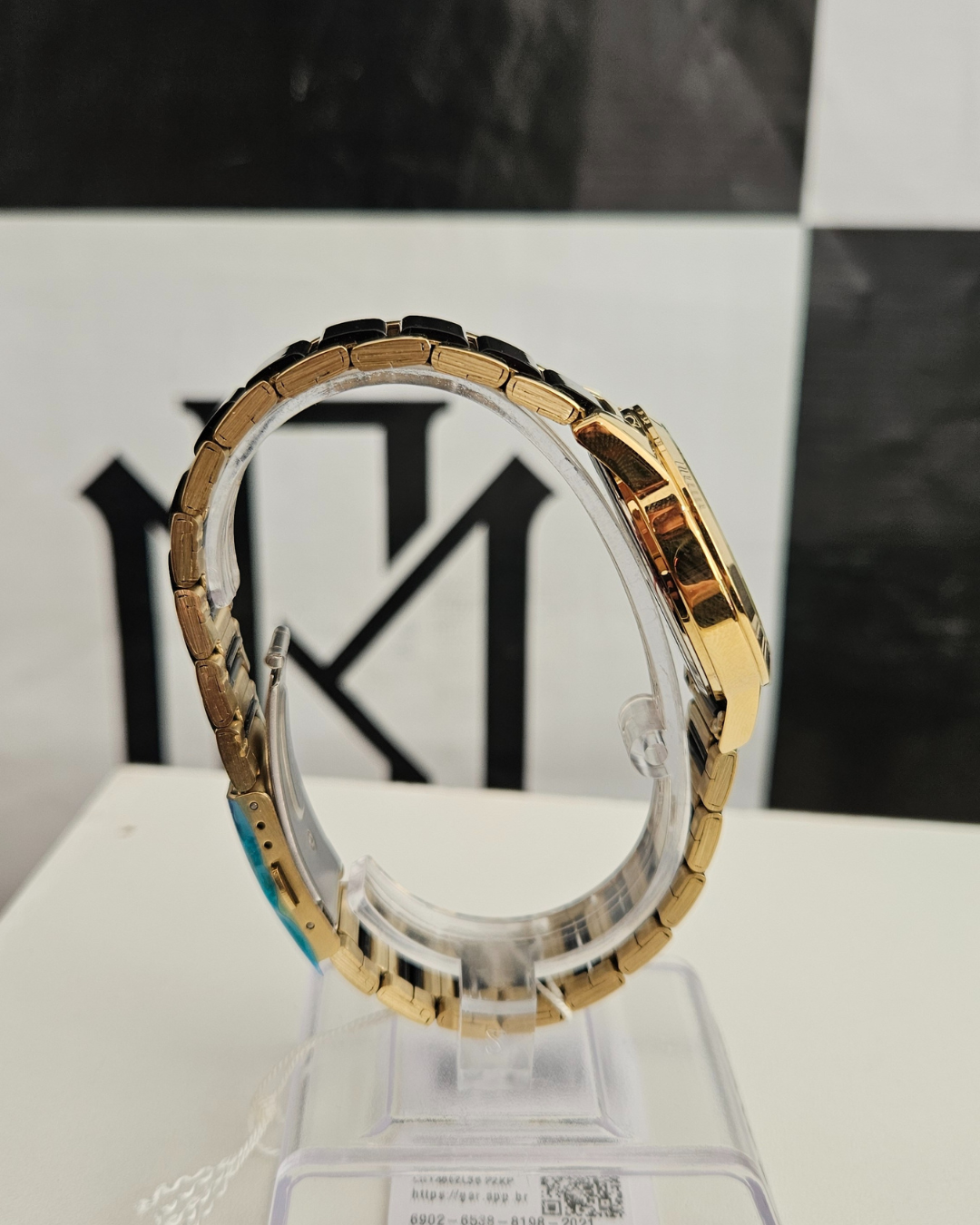 Relógio Lince Feminino Dourado 50M Preto