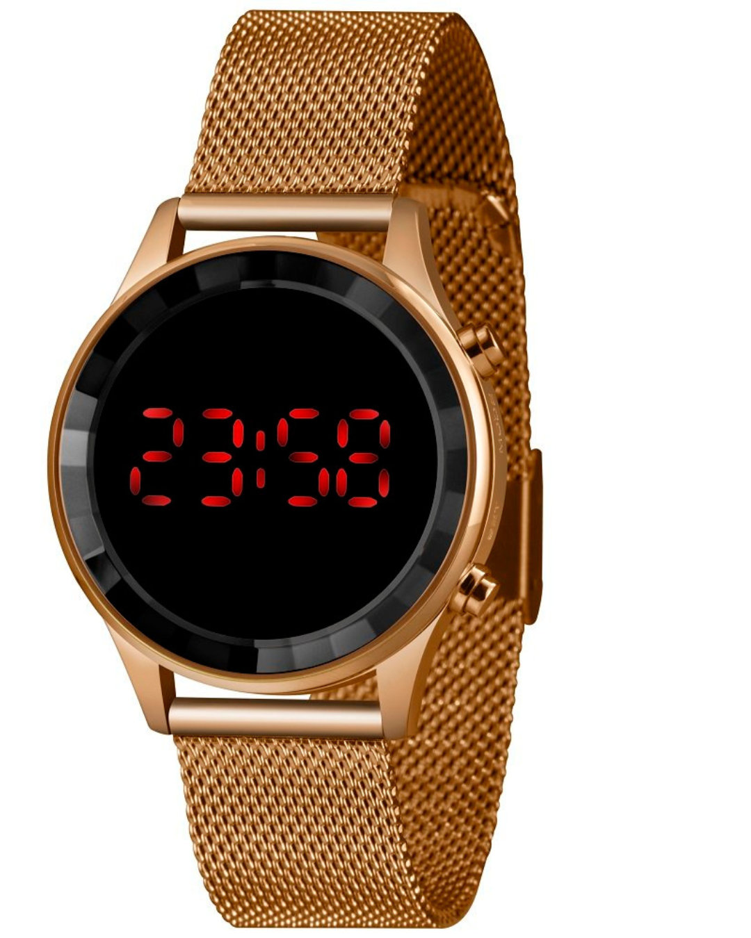 Relógio Lince feminino digital LED vermelho rosé gold
