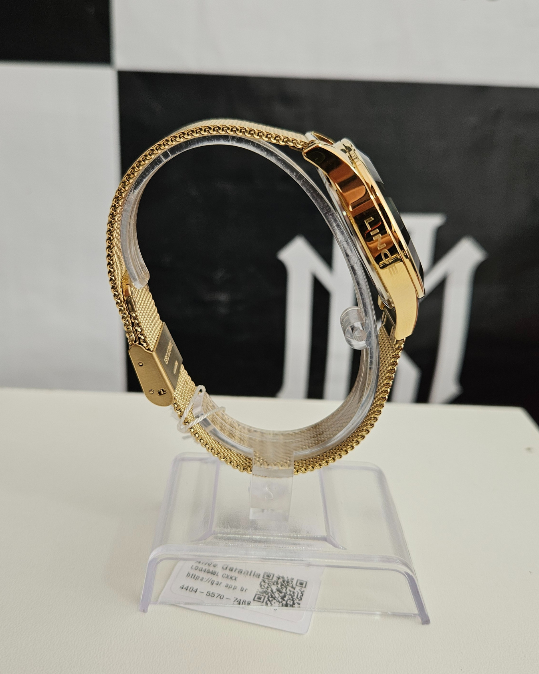Relógio Lince Feminino Dourado Anadigi com Strass