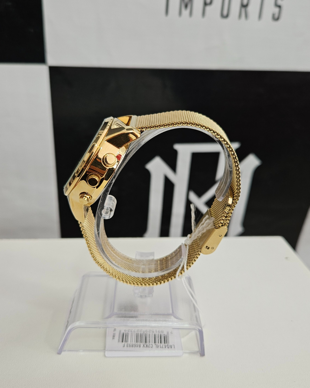 Relógio Lince Feminino Dourado Anadigi com Strass