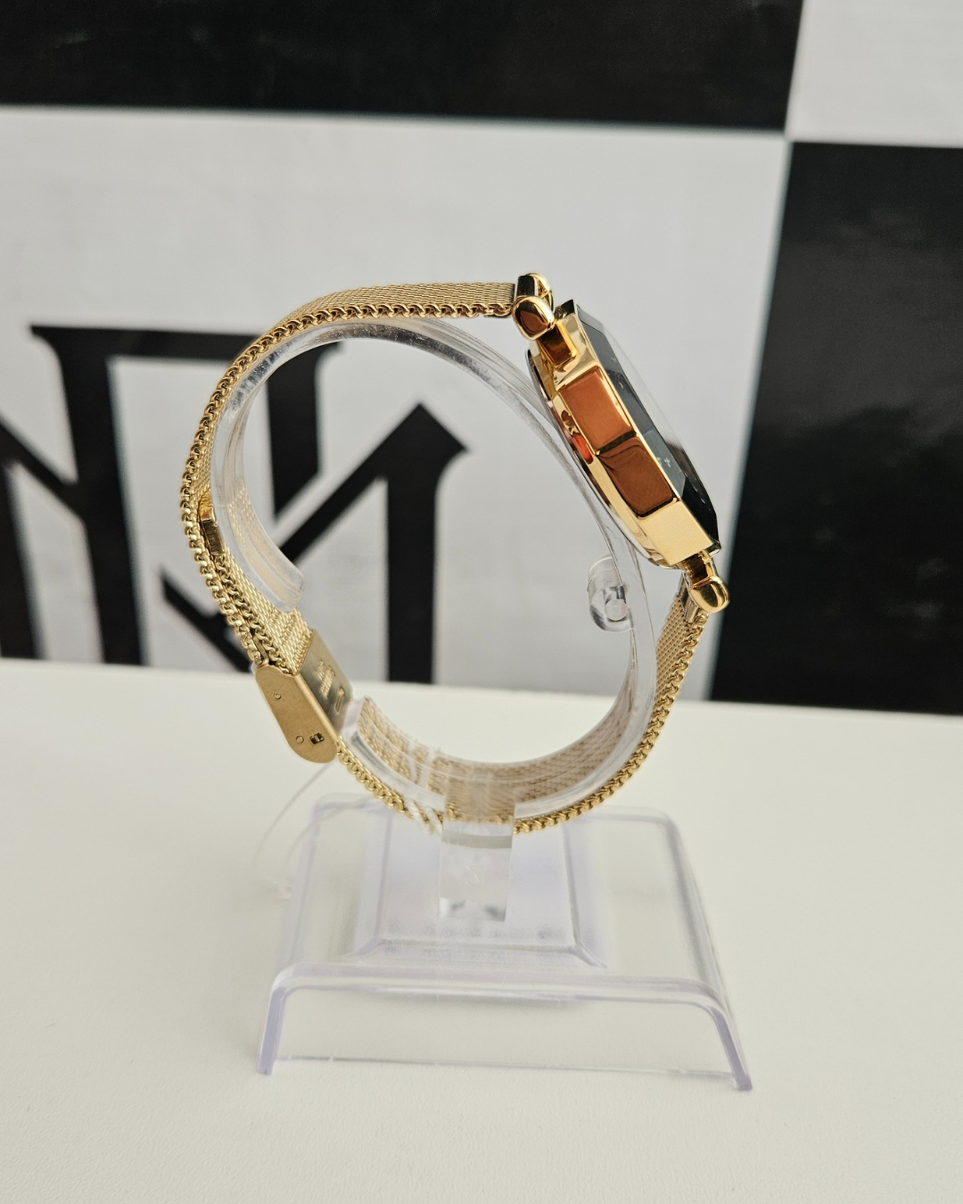 Relógio Lince Feminino Dourado Bisel Preto